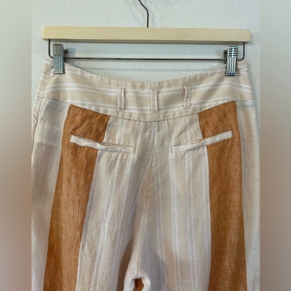 Anthropologie White and Tan Wide Leg Pants - Picture 6 of 12